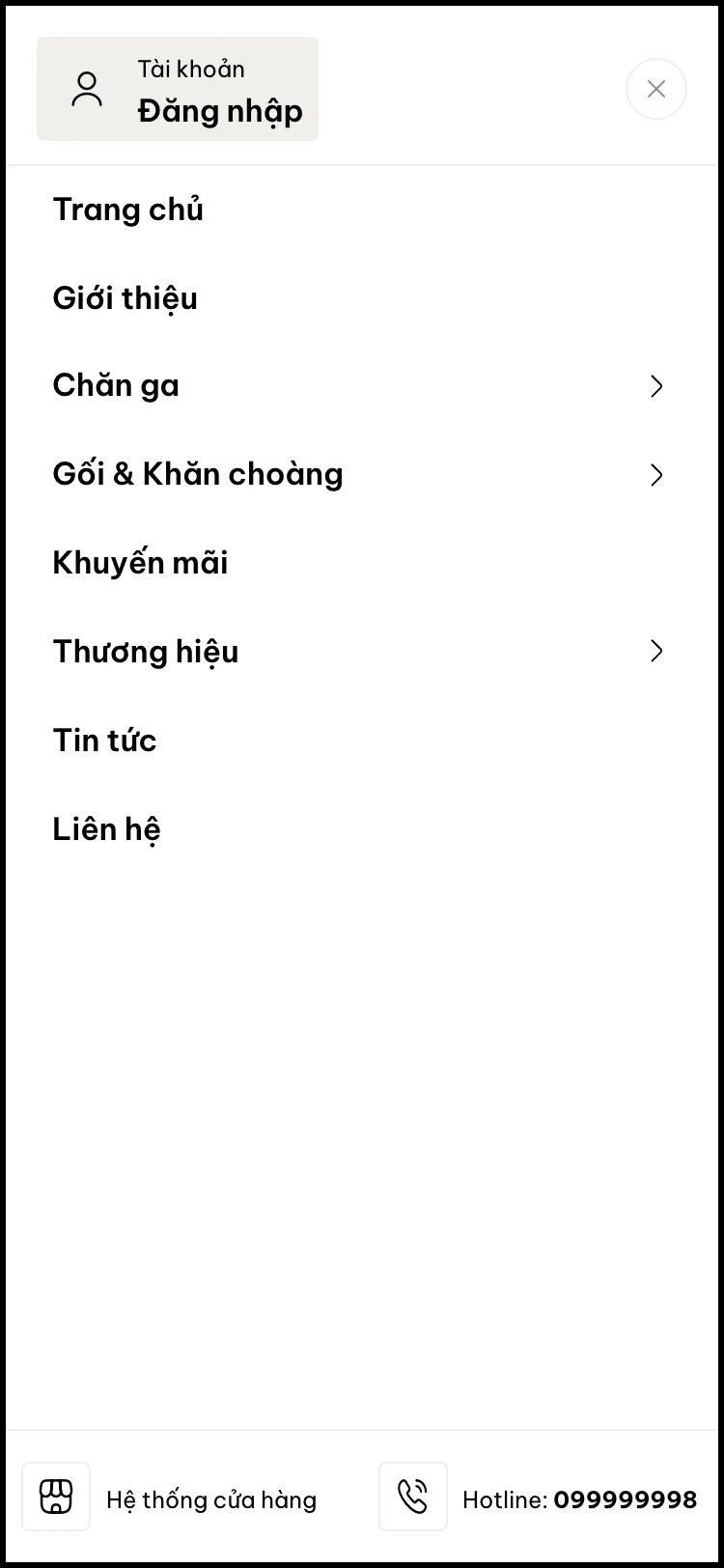 Menu dạng trượt