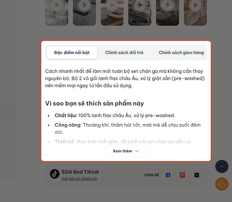 Tab ngang NHÓM - nằm trong cột thông tin, cạnh nút mua.
