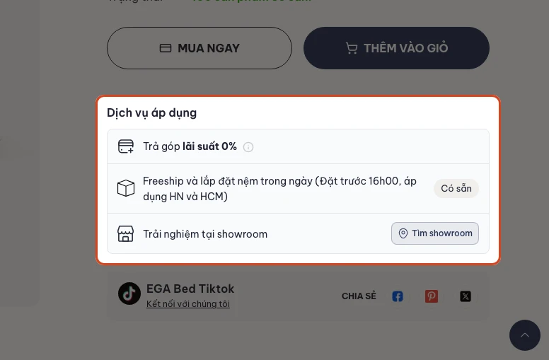 Dịch vụ áp dụng